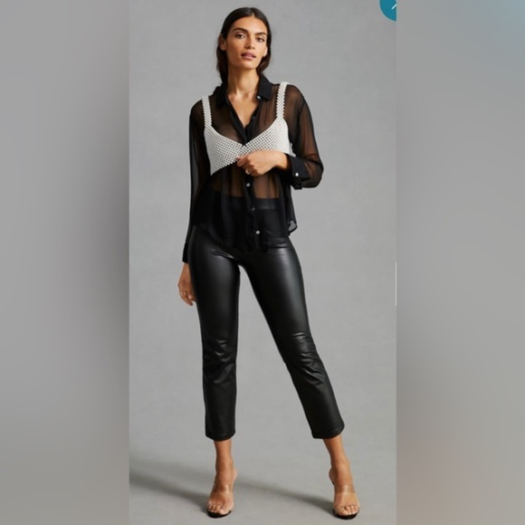 Anthropologie Current Air Pearl look cropped beaded Bralette top‎ new OS - Picture 1 of 9